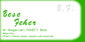 bese feher business card